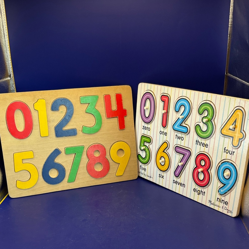 Wooden Colorful Number Puzzle Set for Kids. Great way to learn numbers!